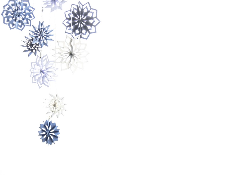 Colored snowflakes hanging