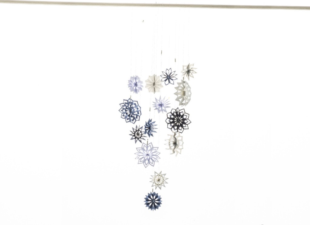 DIY color paper snowflakes hanging