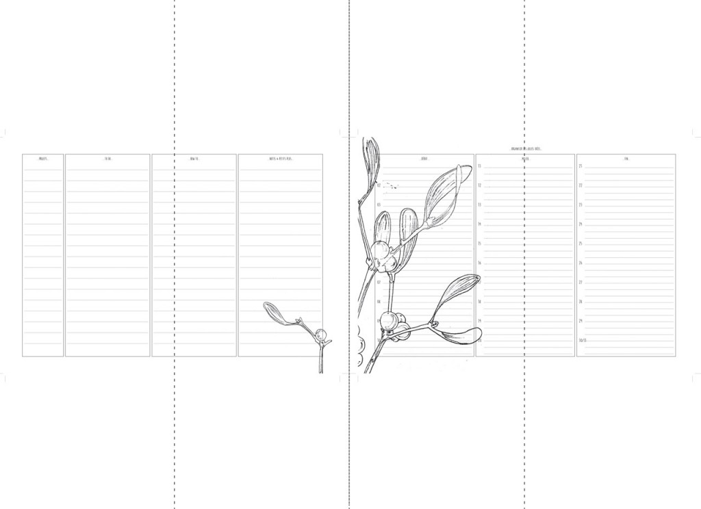 Inner pages blog organizer with illustration