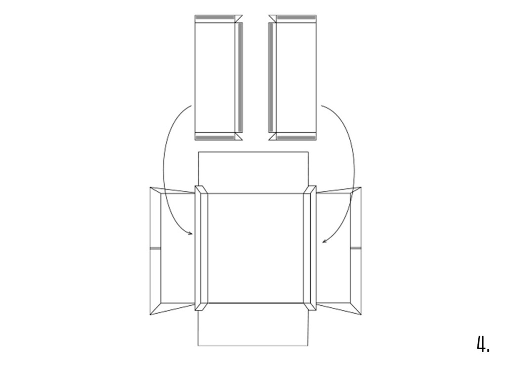 Étape 4 pour la création de la boite en papier de la Saint Valentin