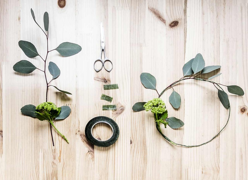 How to make Spring Crown using Eucalyptus branches and foliage