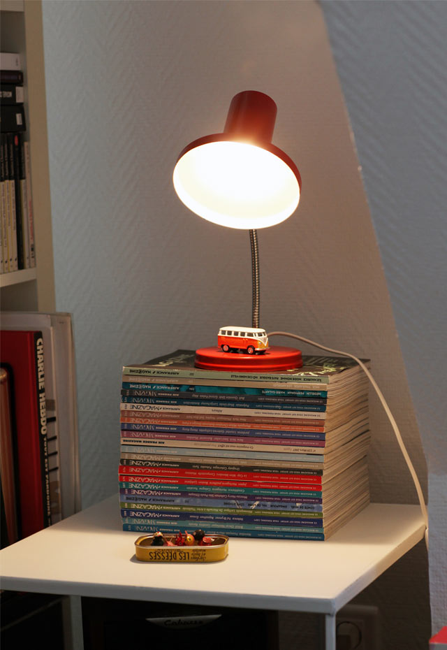 Lampe de bureau rouge style année 60