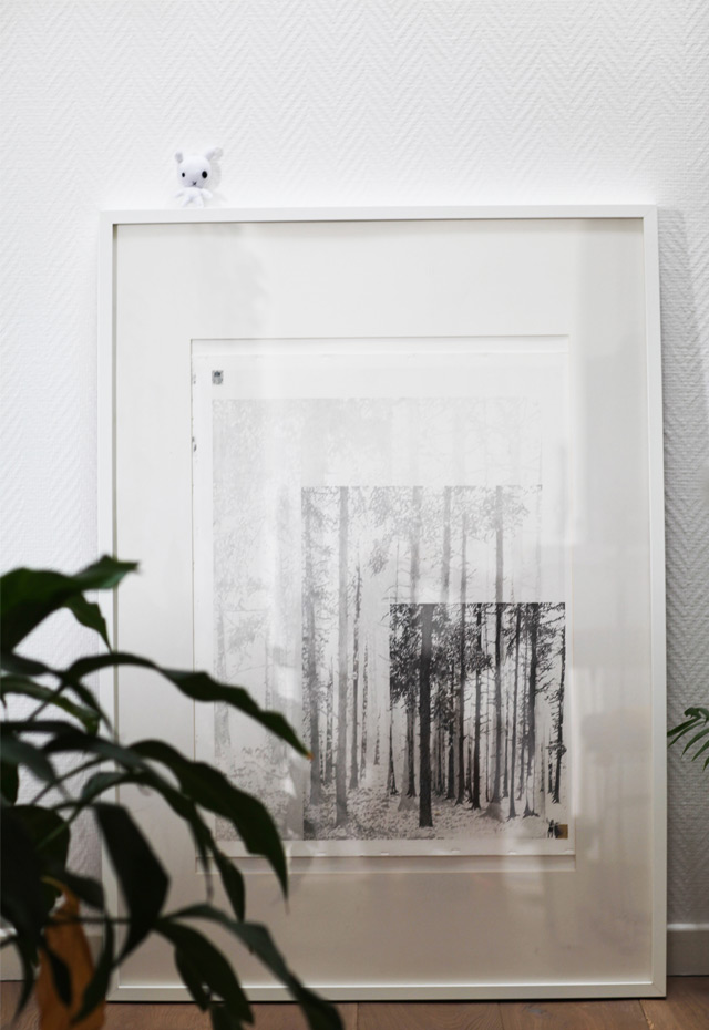 Artiste Violaine Thel : Painting et drawings forest white frame