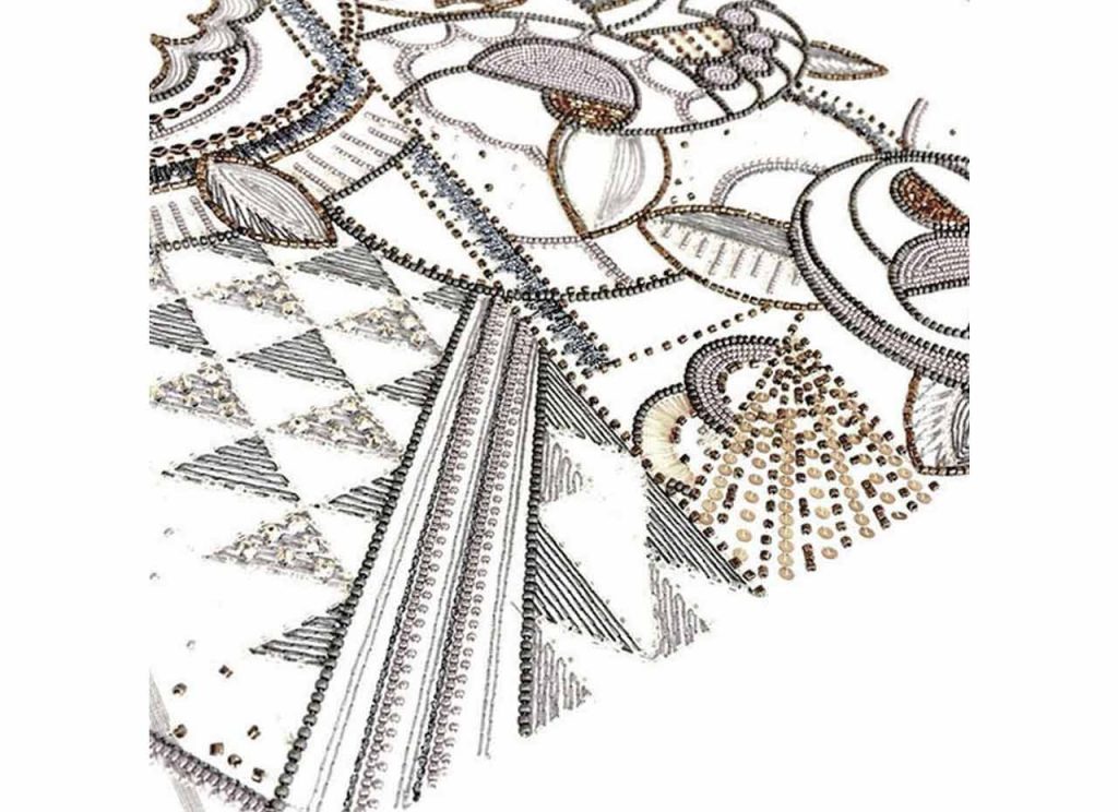 School Lesage Level 2: beads lines, tramé, river of sequins, beads "cassé", english-style cup-sequins