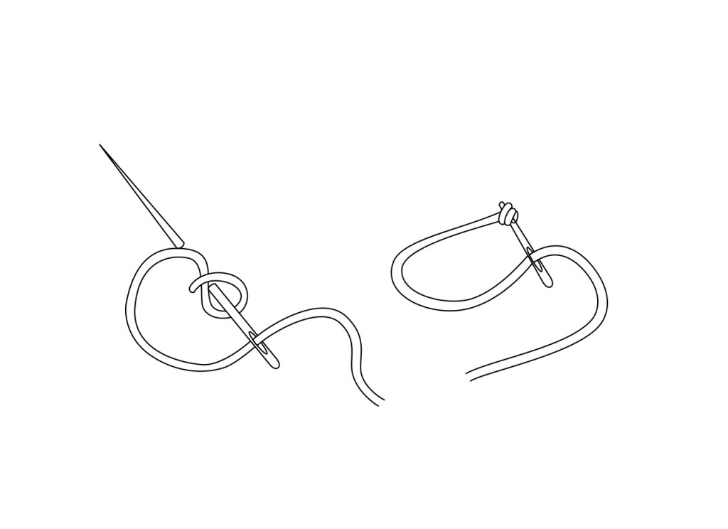  Stickerei-Tutorial: Wie man einen Knoten macht (Illustration)