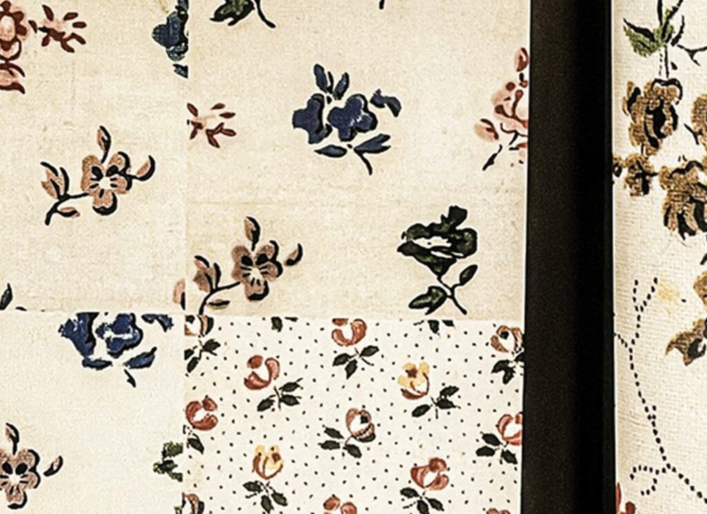 the trace of a woven rhythm: floral repeats, delicate overlays, saturated grounds. The Floral Variations