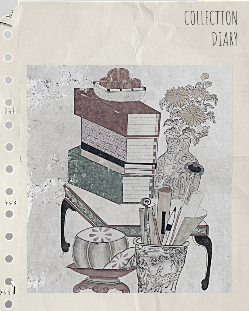 The traditional Korean art of stilllife : Chaekgeori, a Minhwa style.