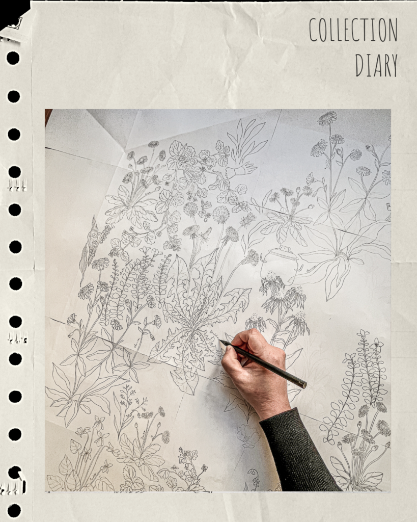 Millefleurs pattern filling the gaps
