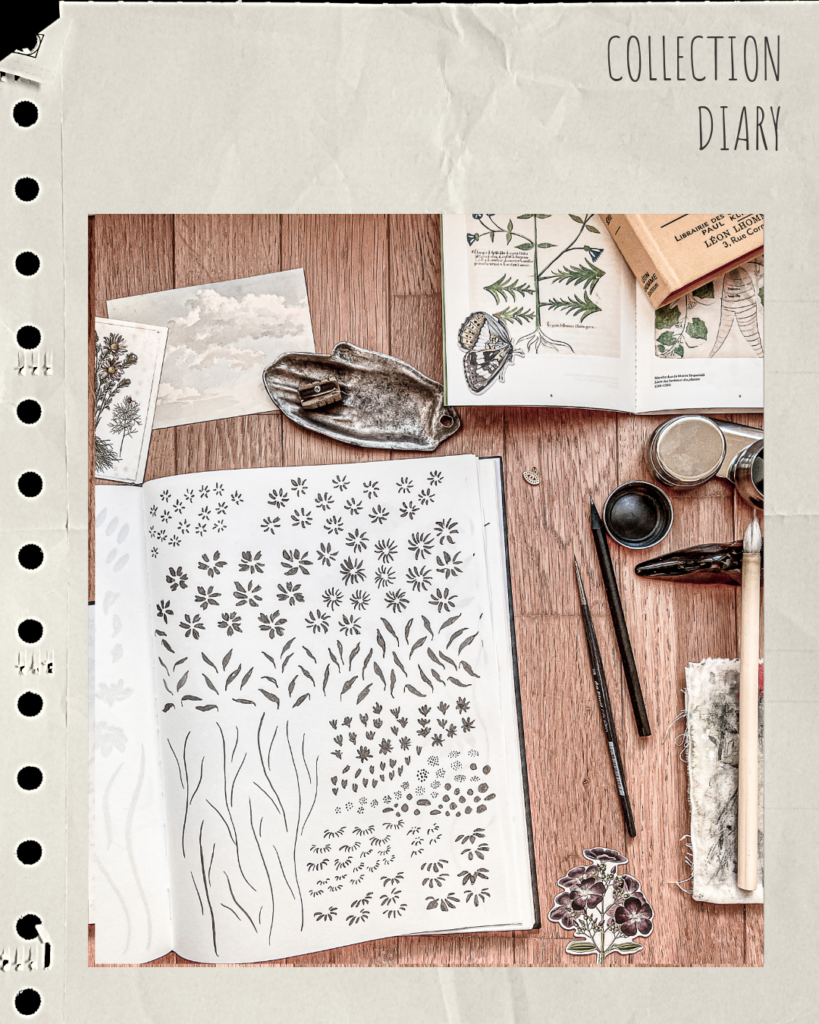 Inked floral fragments